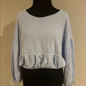 EUC Aerie Light Blue Endless Summer Off-the-Shoulder Sweater and short set M